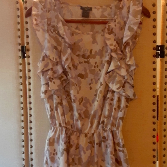 AnnTaylor Loft size small petite silky polyester ruffle sleeve top - Picture 1 of 8